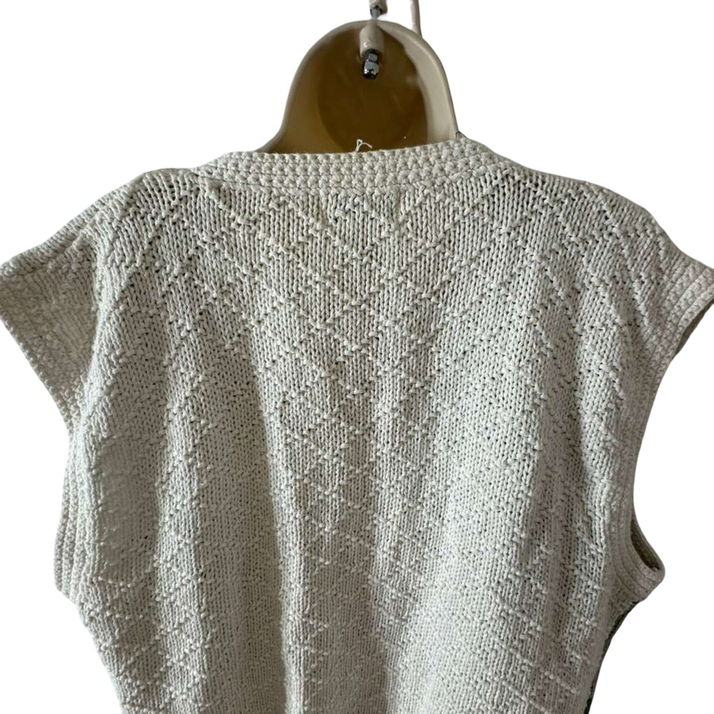 Orvis Womens Floral Cotton Blend Vintage Cottagecore Sweater Vest Cardigan XL - Picture 4 of 16
